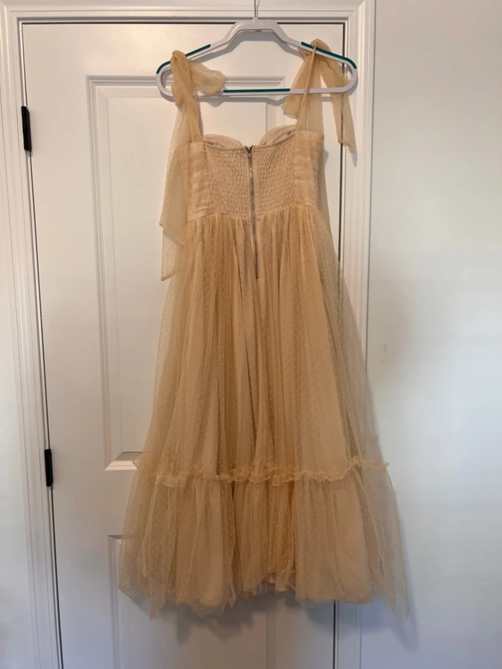 Mable Brynlee Tulle Midi Dress Tie Shoulder Romantic Cottagecore Dress - Picture 8 of 12